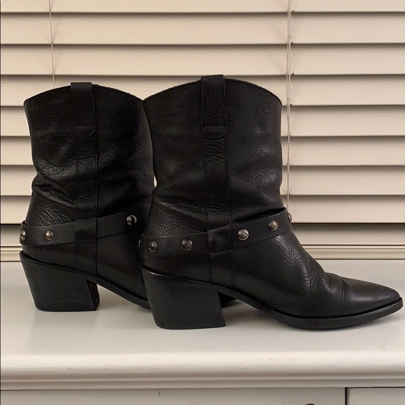 KURT GEIGER CARVELA  Black Cowboy Studded  Boots - Picture 2 of 13